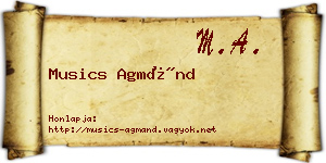 Musics Agmánd névjegykártya